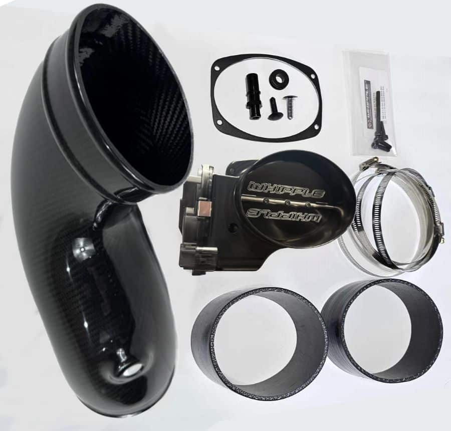Whipple Billet 132mm Throttle Body Upgrade Kit - Includes Carbon Fiber Inlet Adapter (2021+ F-150 5.0L)